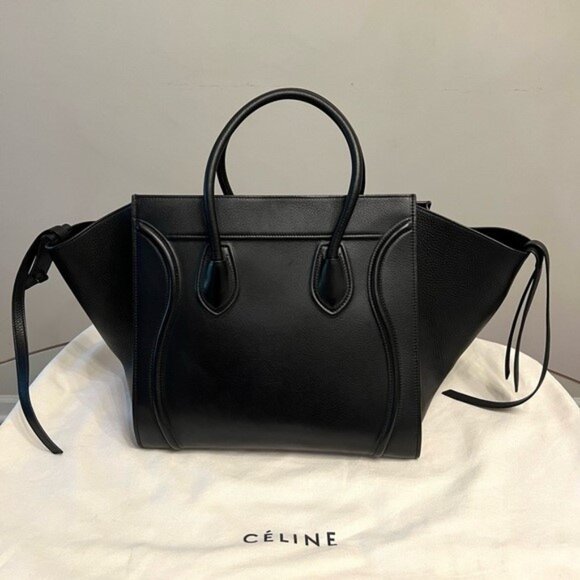 Celine Black Baby Grained Calfskin Medium Phantom Luggage Tote Bag - Pristine Co - Picture 3 of 16